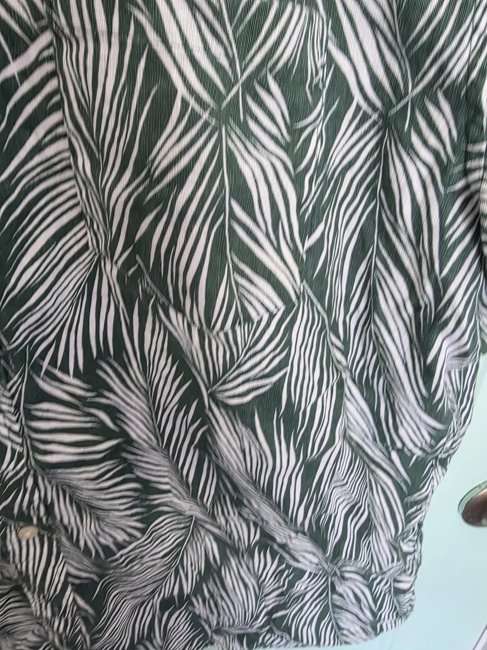 J. Crew Green Leaf Print Short-Sleeve Button-Up Shirt